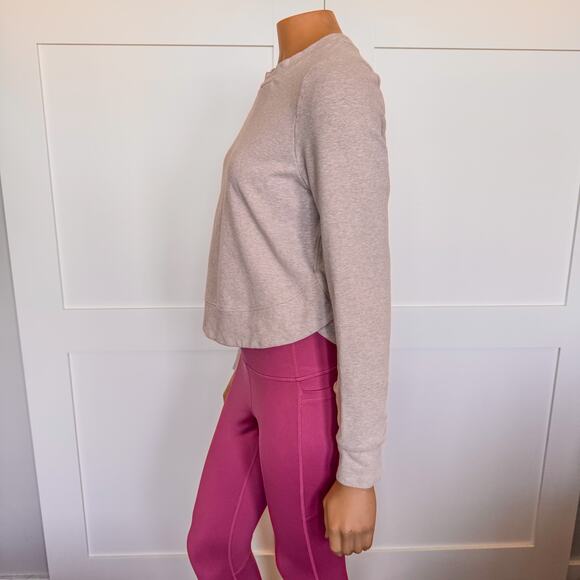 Lorna Jane Throw Over Active Cropped Long Sleeve Top in Off White Marl - Small - Picture 12 of 12